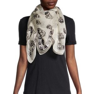 Alexander McQueen Classic Skull Silk Scarf